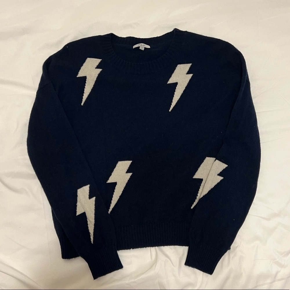 Rails navy and white lightning bolt sweater